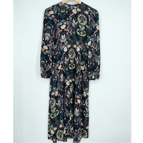 Zara Dresses & Skirts - Zara Floral Long Sleeve Dress - Black and Multicolor